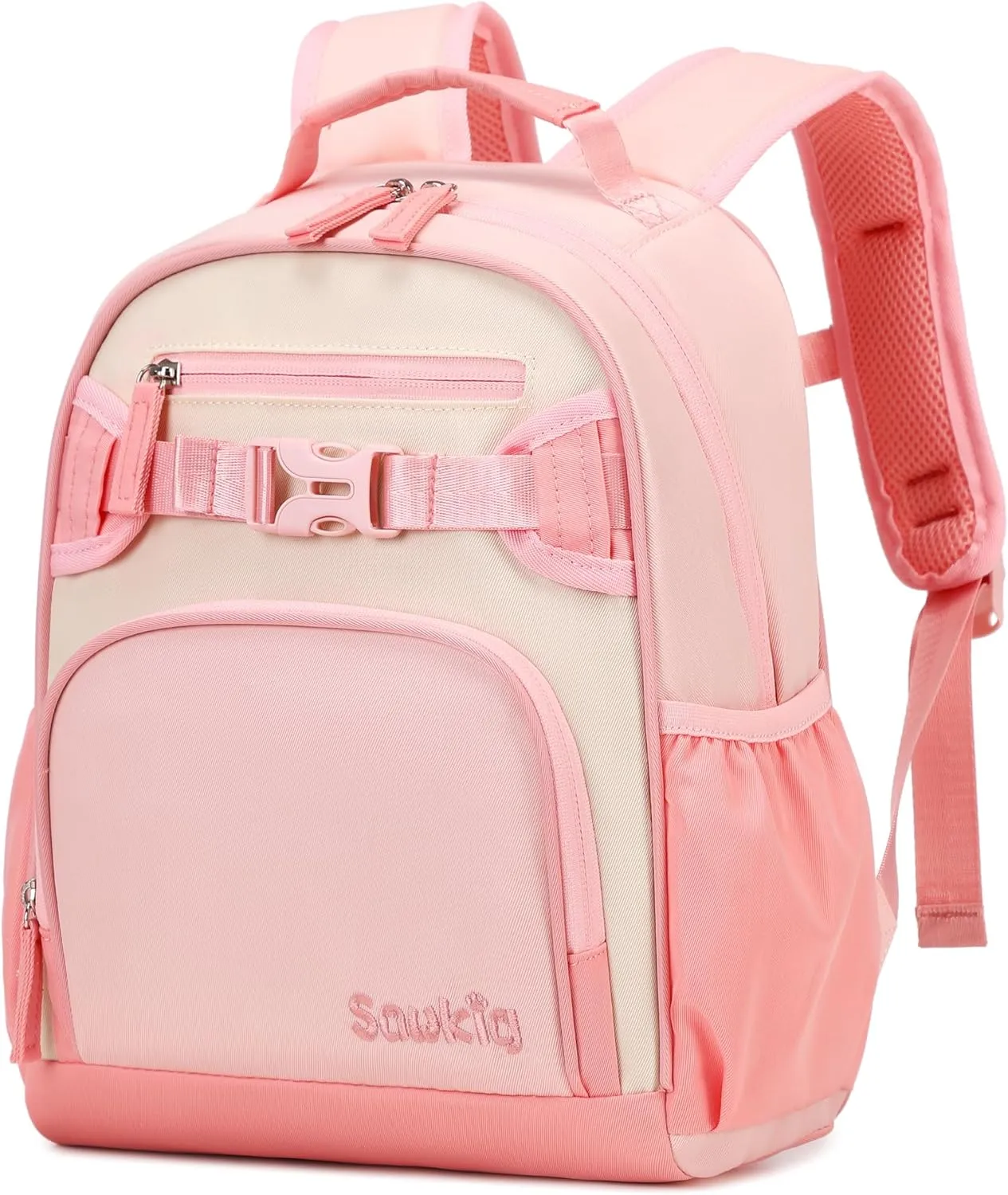 Kids Bookbag for Girls Kindergarten Backpack Water Resistant Kid School Bag for Girl Ages 3-5 Fits Folder (Blush Cream Coral)