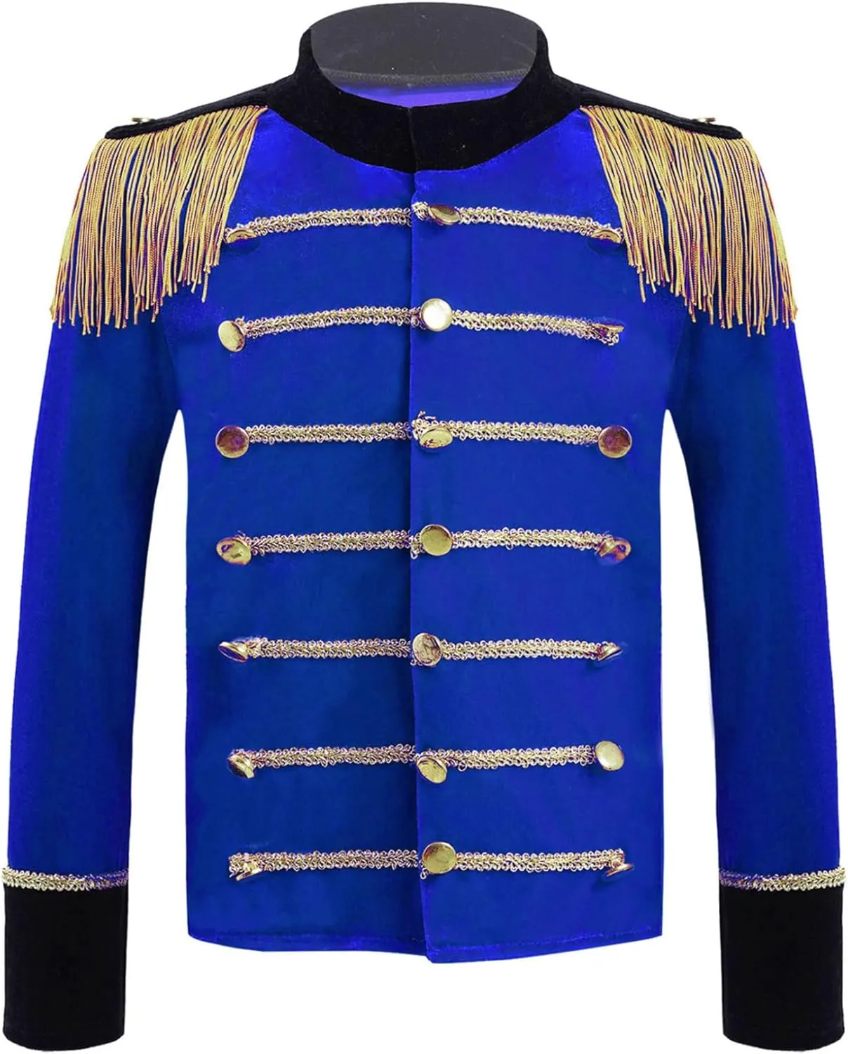 Kids Boys Drum Major Costume Children's Marching Band Uniform Long Sleeve Tassels Jacket