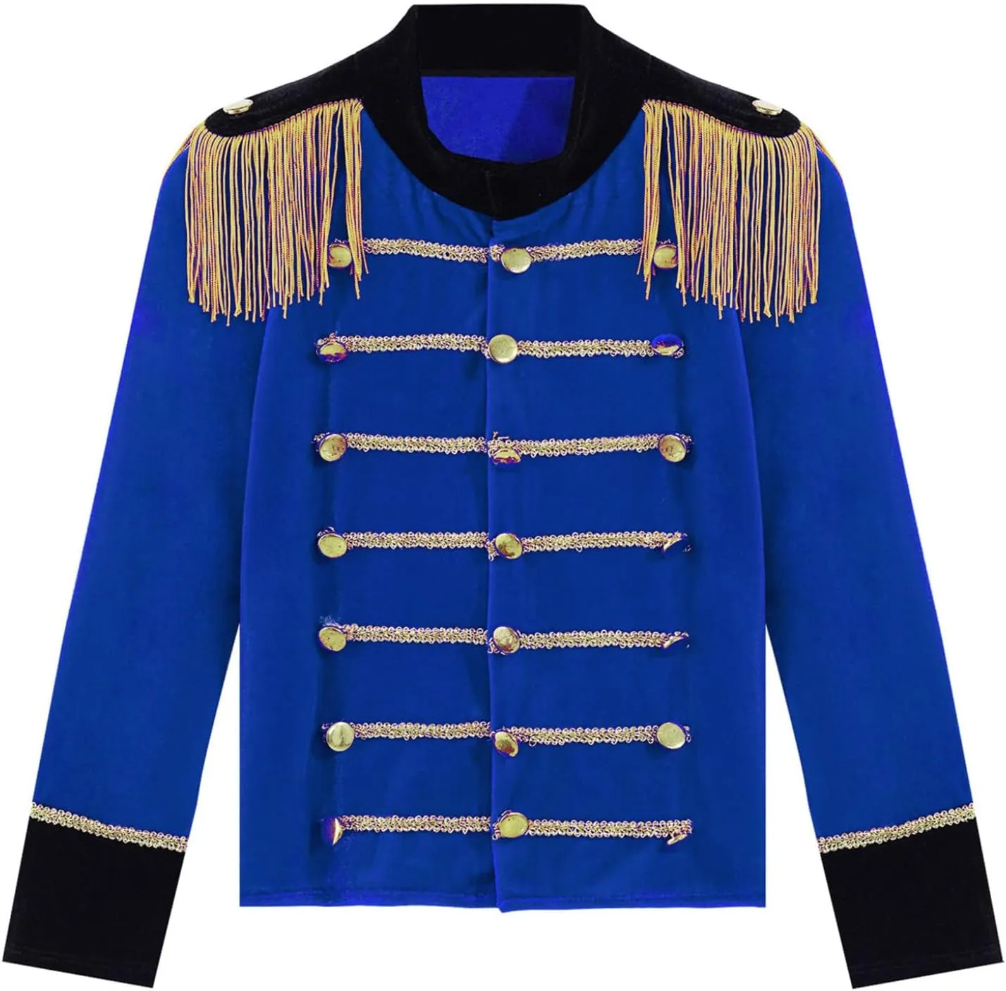 Kids Boys Drum Major Costume Children's Marching Band Uniform Long Sleeve Tassels Jacket