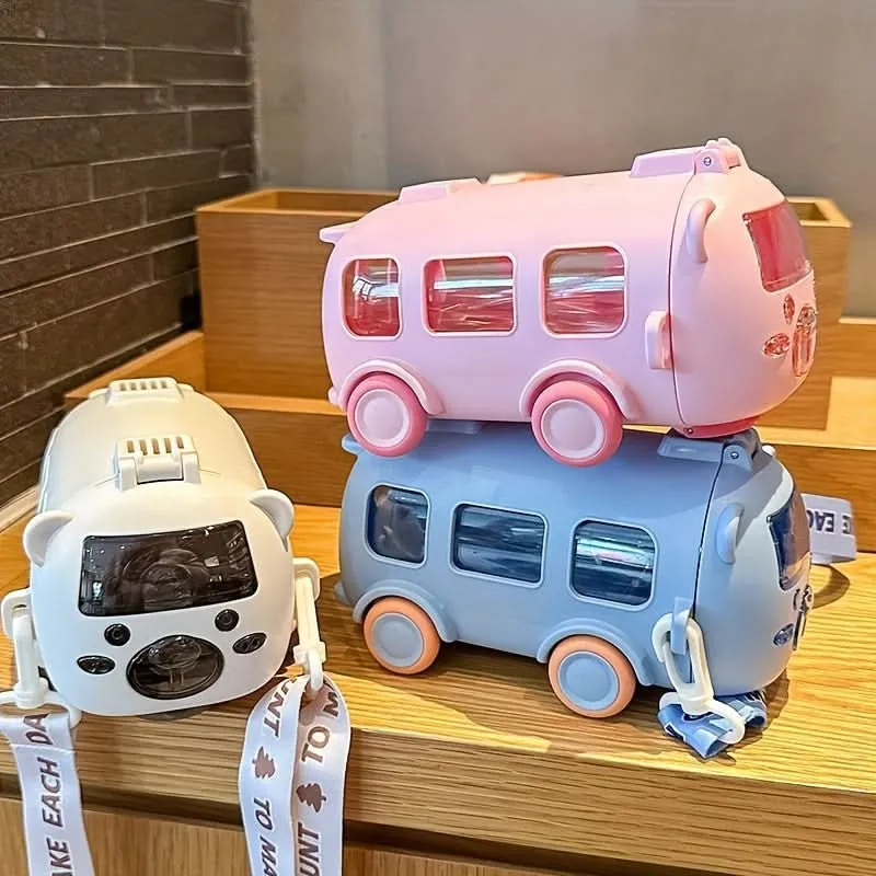 Kids Bus Design Shatterproof Water Bottle