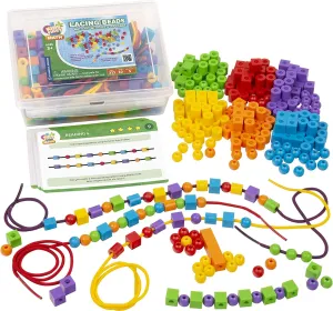 Kids First Math: Lacing Beads Math Kit w/ Activity Cards | Develop Skills in Counting, Sorting, Sequencing, Pattern Recognition | Visual Hands-on Math for At-Home or Classroom Learning, Ages 3 