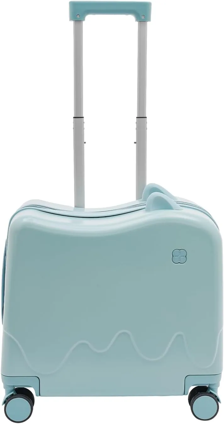 Kids Ride on Suitcase with Spinner Wheels, Luggage With Lock for Girls and Boys, Toddler Ride on Luggage for Study Tours, Outings, Trips (Sky Blue)