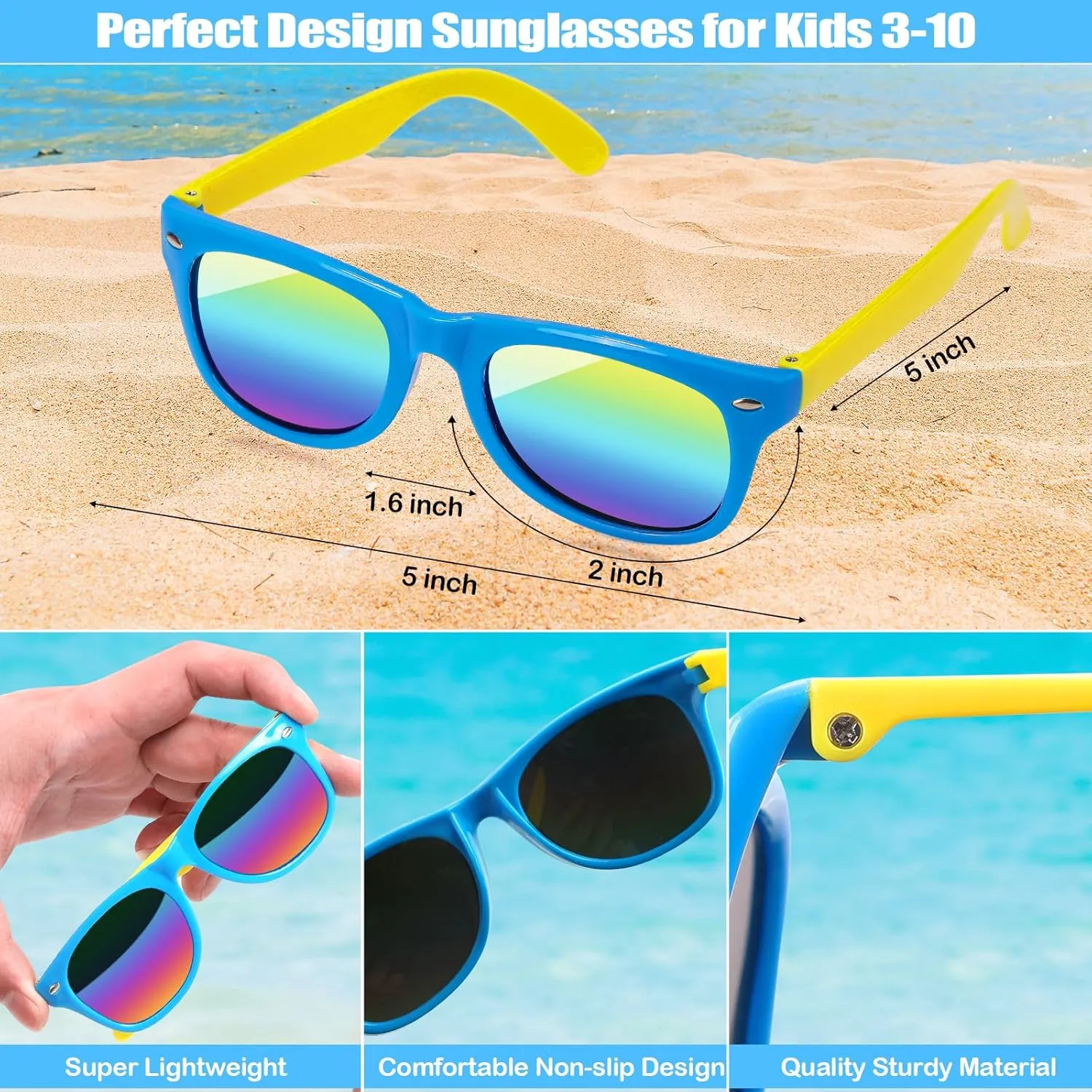Kids Sunglasses - 24 Pack Summer Party Supplies for Boys Girls, Neon Sunglasses for Kids, Pool/Beach Party Favors, Great Gift for Birthday and Outdoor Activity Age 3-10