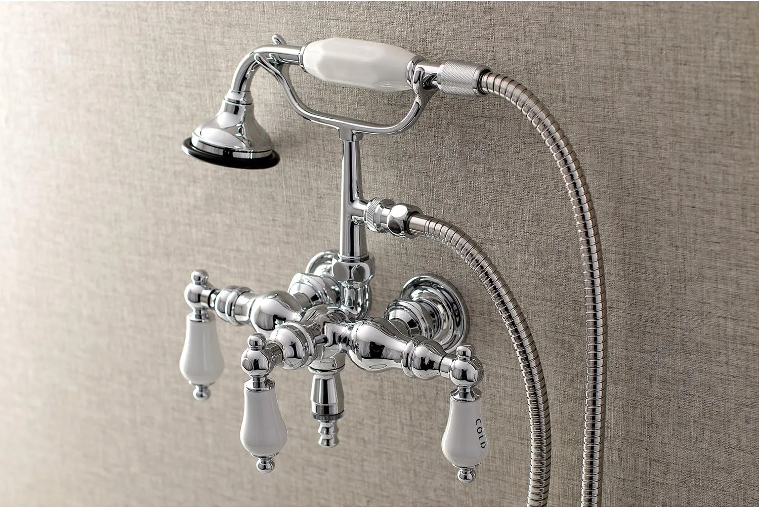 Kingston Brass AE22T1 Aqua Vintage Clawfoot Tub Faucet, 3-3/8", Polished Chrome