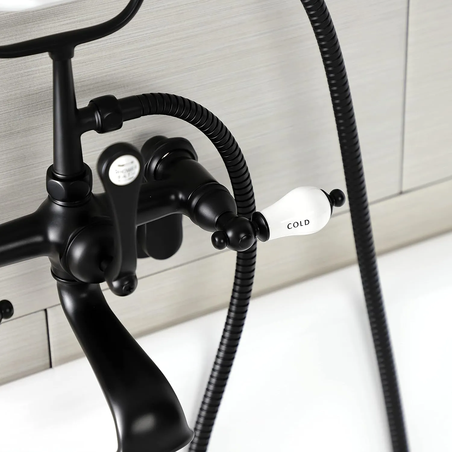 Kingston Brass AE53T0 Aqua Vintage Clawfoot Tub Faucet, 13.25 x 7.06 x 11.5, Matte Black