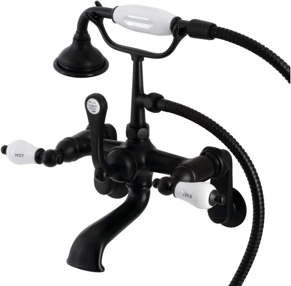 Kingston Brass AE53T0 Aqua Vintage Clawfoot Tub Faucet, 13.25 x 7.06 x 11.5, Matte Black