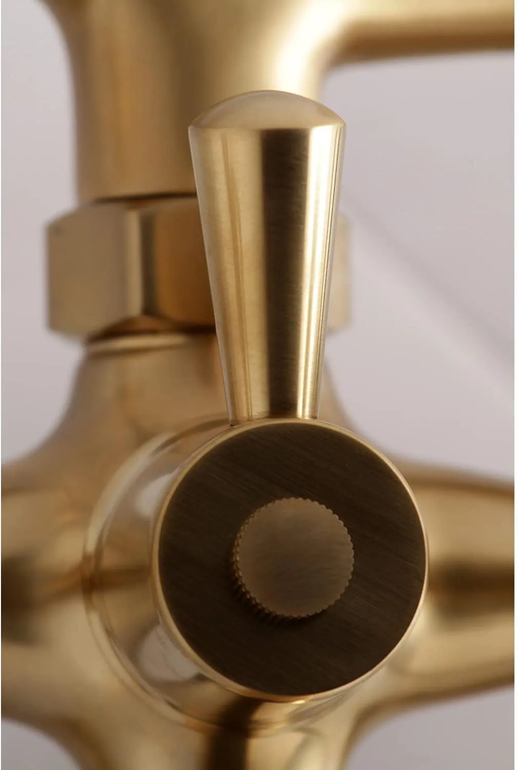 Kingston Brass KS265SB Tub Wall Mount Clawfoot Tub Faucet with Hand Shower, Brushed Brass