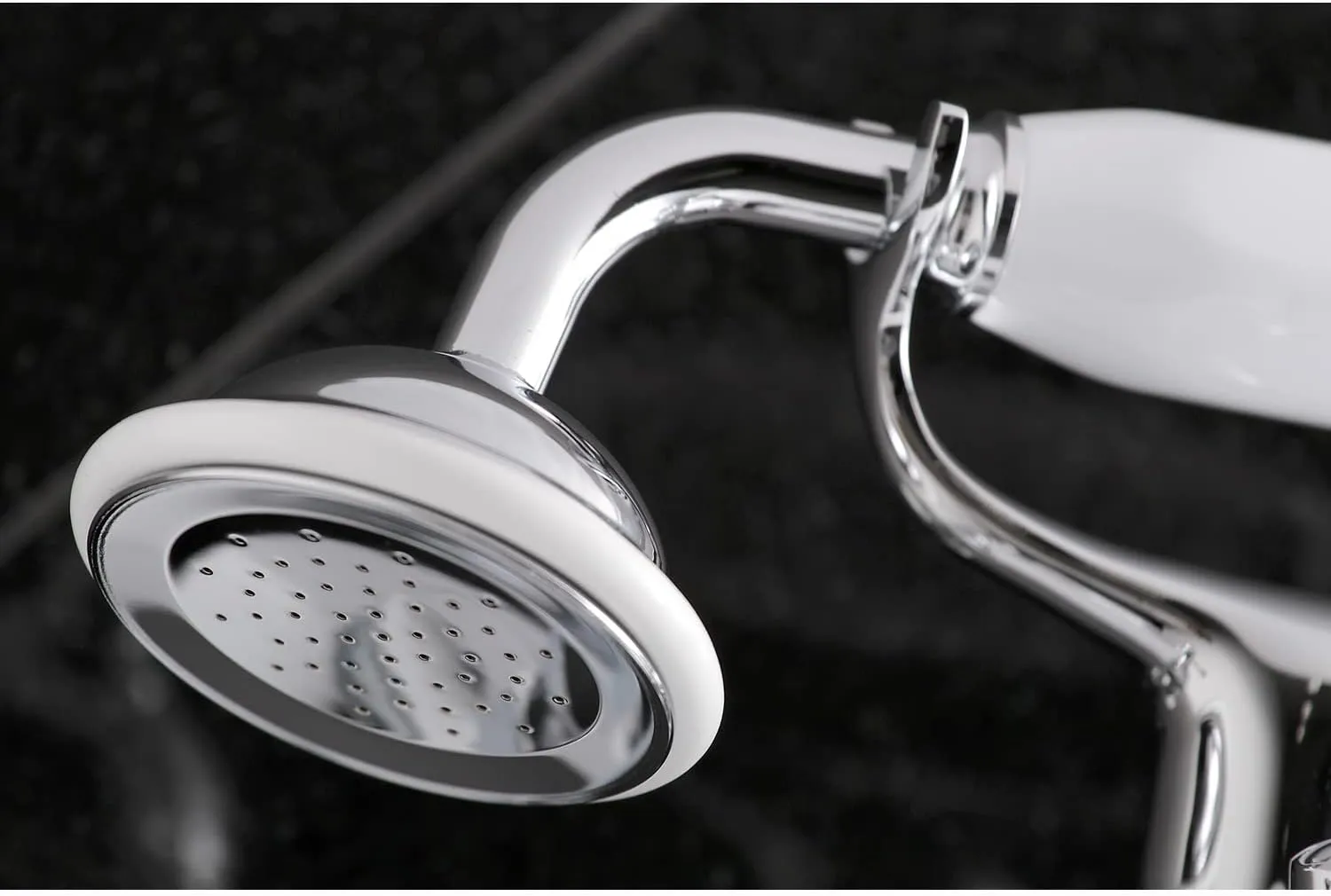 Kingston Brass KS269C Vintage Wall Mount Clawfoot Tub Filler with Hand Shower, Chrome, 9.13 x 7.5 x 6