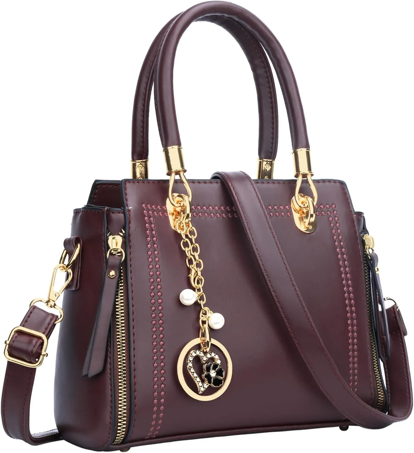 KKXIU Stylish Women Satchel Purses and Handbags Vegan Leather Top Handle Shoulder Crossbody Bag