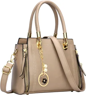 KKXIU Stylish Women Satchel Purses and Handbags Vegan Leather Top Handle Shoulder Crossbody Bag