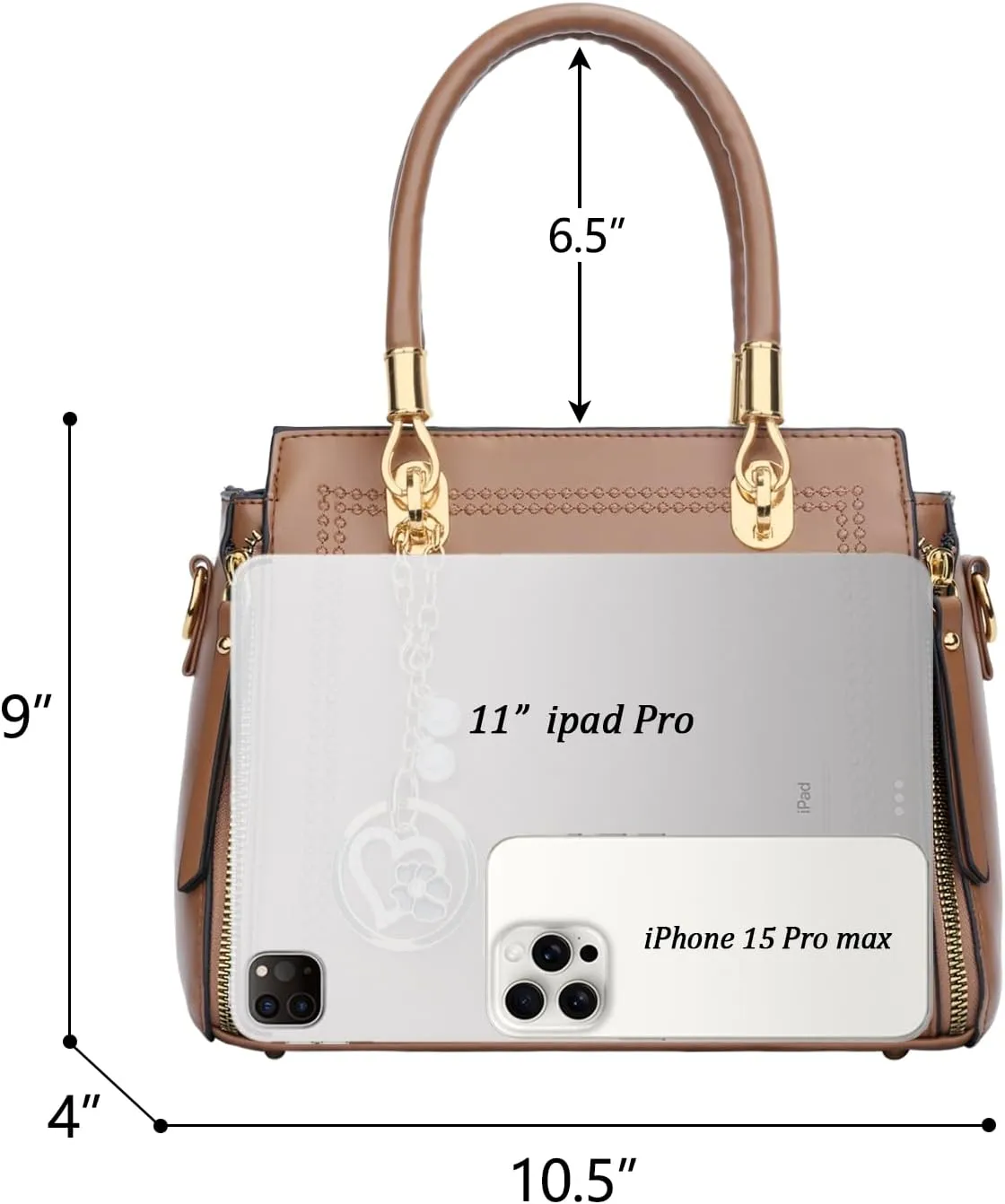 KKXIU Stylish Women Satchel Purses and Handbags Vegan Leather Top Handle Shoulder Crossbody Bag