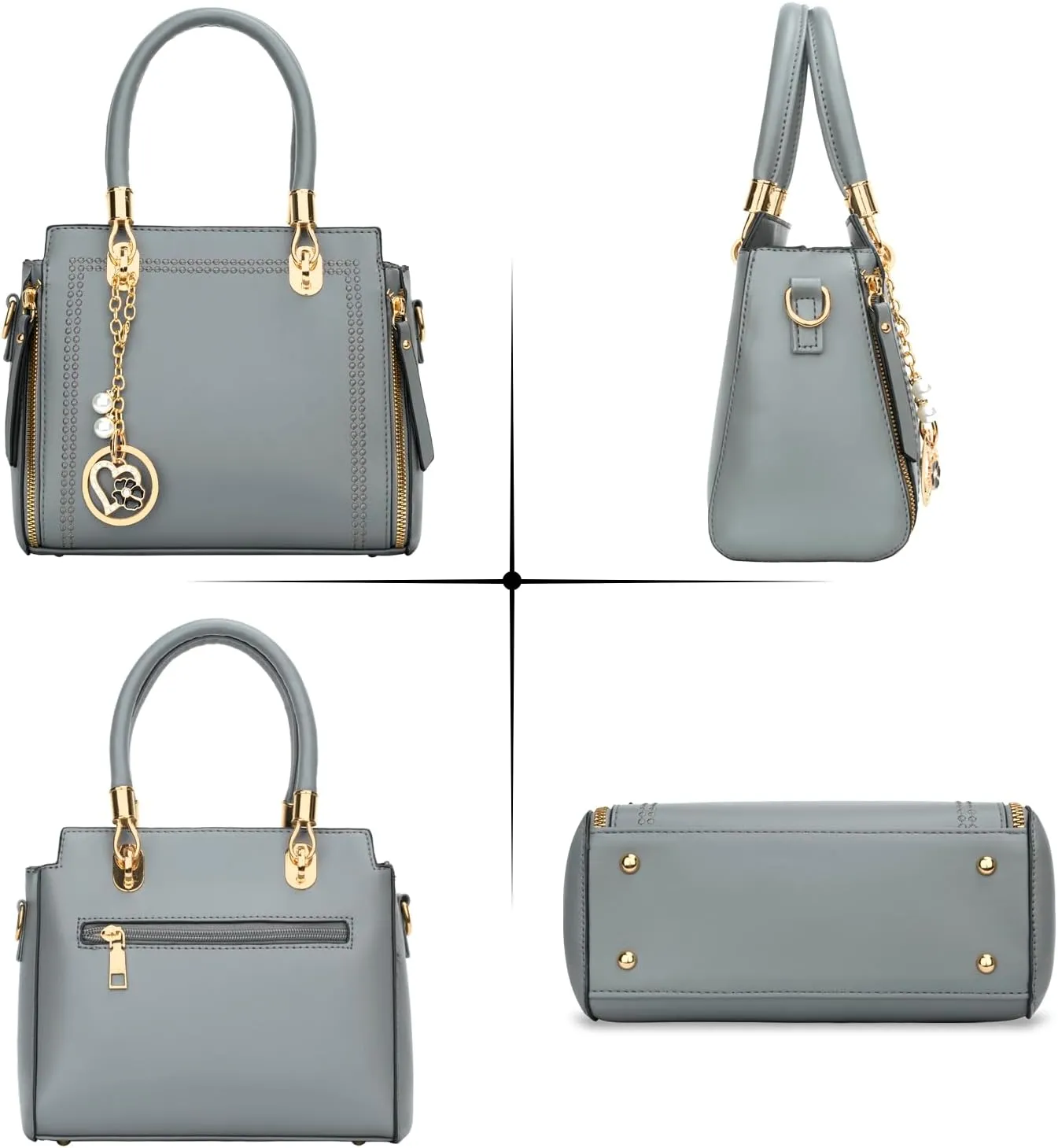 KKXIU Stylish Women Satchel Purses and Handbags Vegan Leather Top Handle Shoulder Crossbody Bag