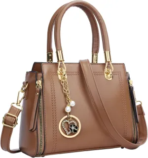 KKXIU Stylish Women Satchel Purses and Handbags Vegan Leather Top Handle Shoulder Crossbody Bag
