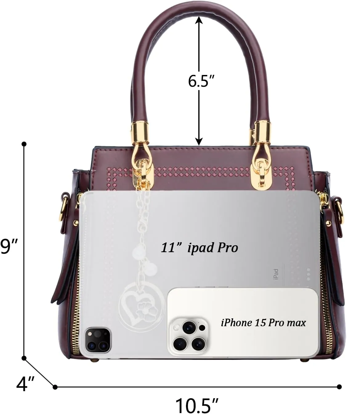 KKXIU Stylish Women Satchel Purses and Handbags Vegan Leather Top Handle Shoulder Crossbody Bag