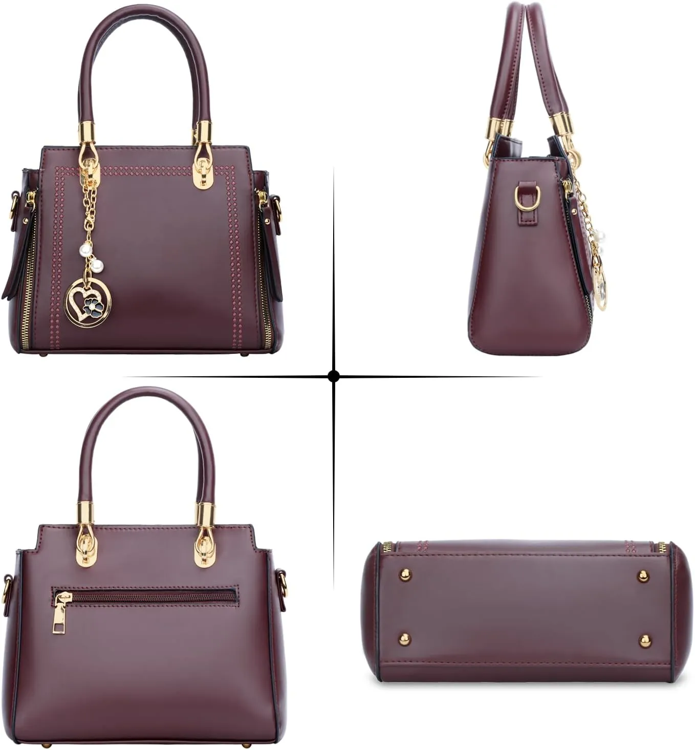 KKXIU Stylish Women Satchel Purses and Handbags Vegan Leather Top Handle Shoulder Crossbody Bag