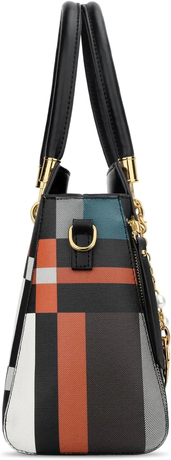 KKXIU Stylish Women Satchel Purses and Handbags Vegan Leather Top Handle Shoulder Crossbody Bag