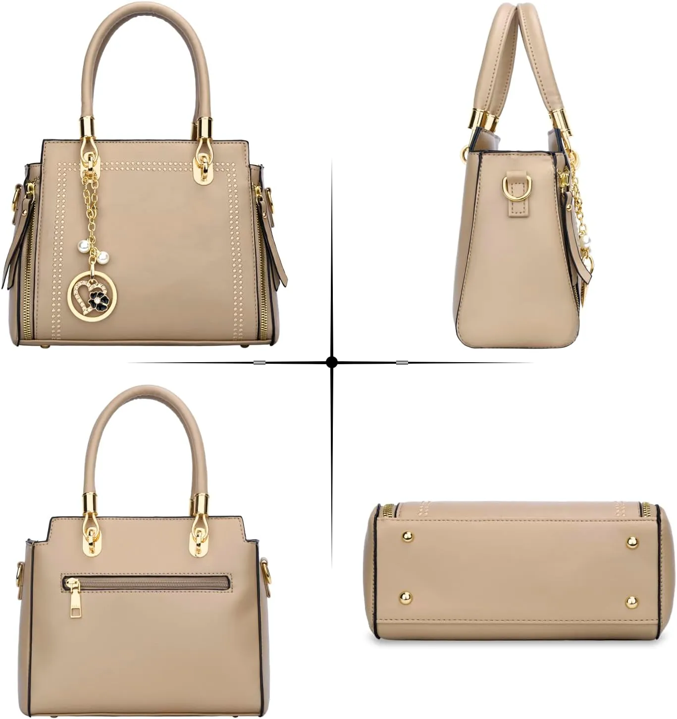 KKXIU Stylish Women Satchel Purses and Handbags Vegan Leather Top Handle Shoulder Crossbody Bag