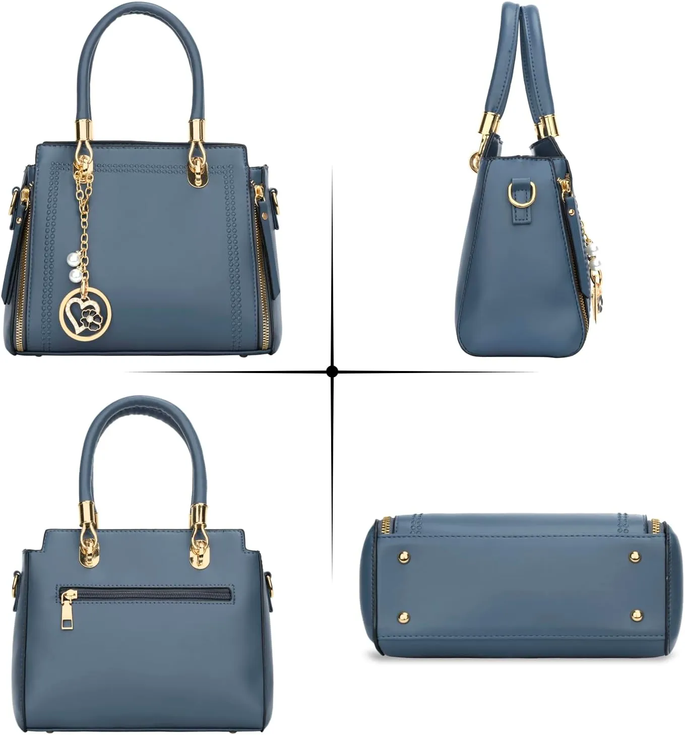KKXIU Stylish Women Satchel Purses and Handbags Vegan Leather Top Handle Shoulder Crossbody Bag