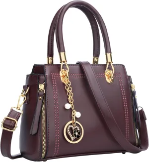KKXIU Stylish Women Satchel Purses and Handbags Vegan Leather Top Handle Shoulder Crossbody Bag