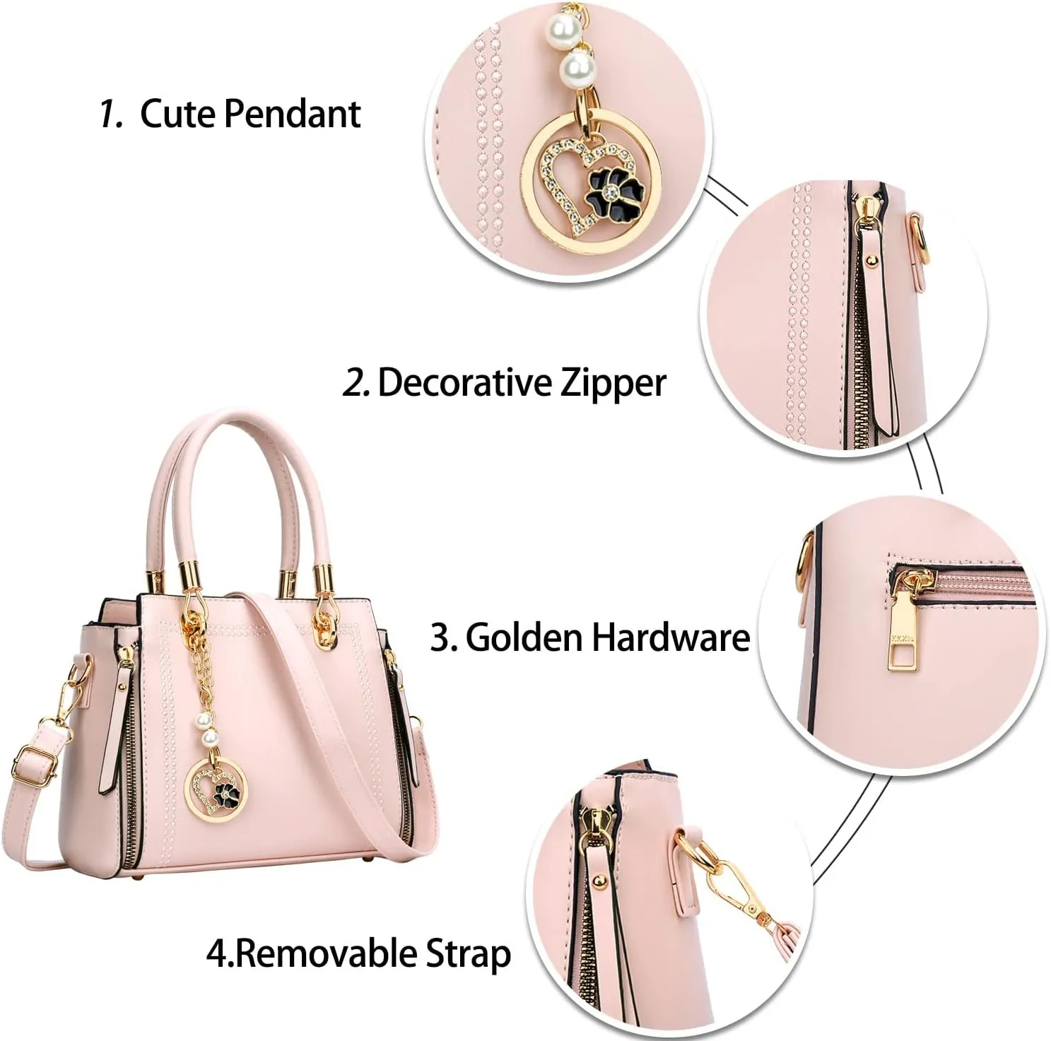 KKXIU Stylish Women Satchel Purses and Handbags Vegan Leather Top Handle Shoulder Crossbody Bag