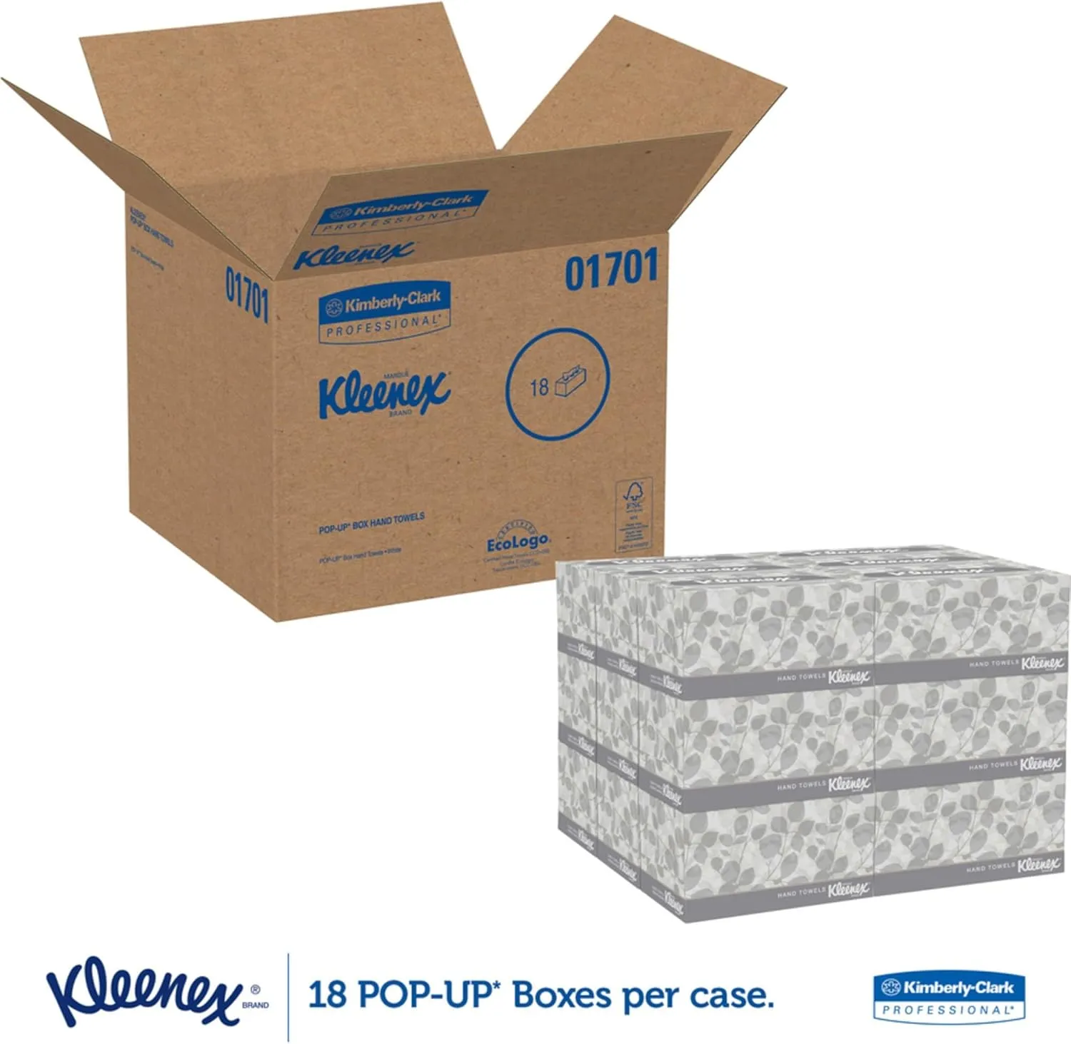 KLEENEX Pop-Up Box Hand Towels, Paper, 9 x 10-1/2, 120/pack