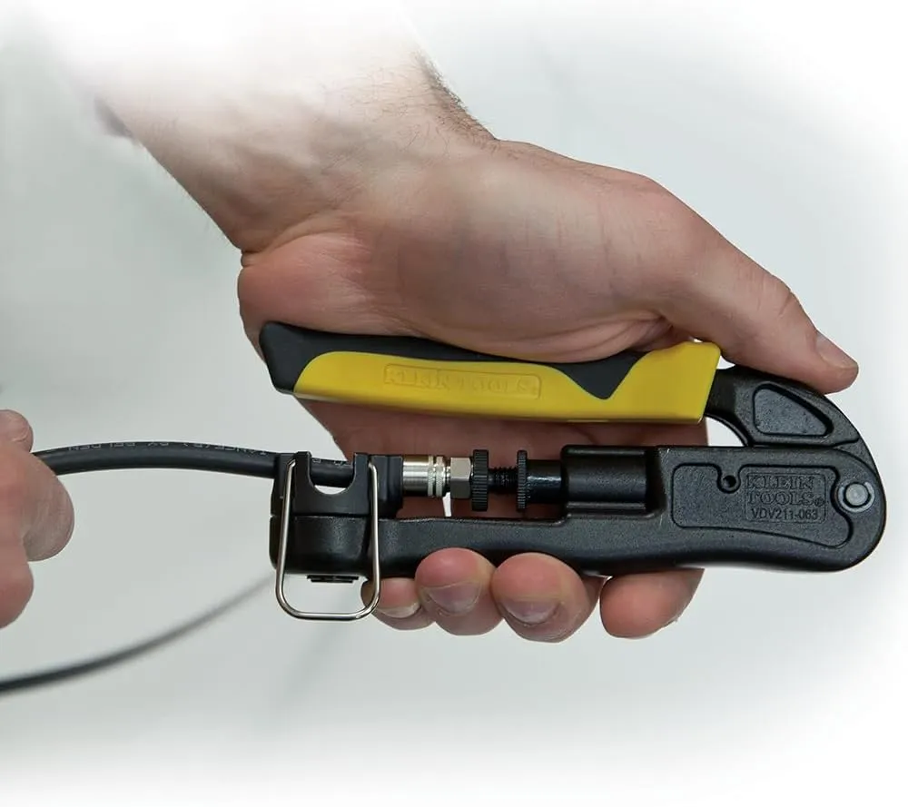 Klein Tools VDV211-063 Compression Crimper, Wire and Coaxial Crimper for Indoor and Outdoor Cabling