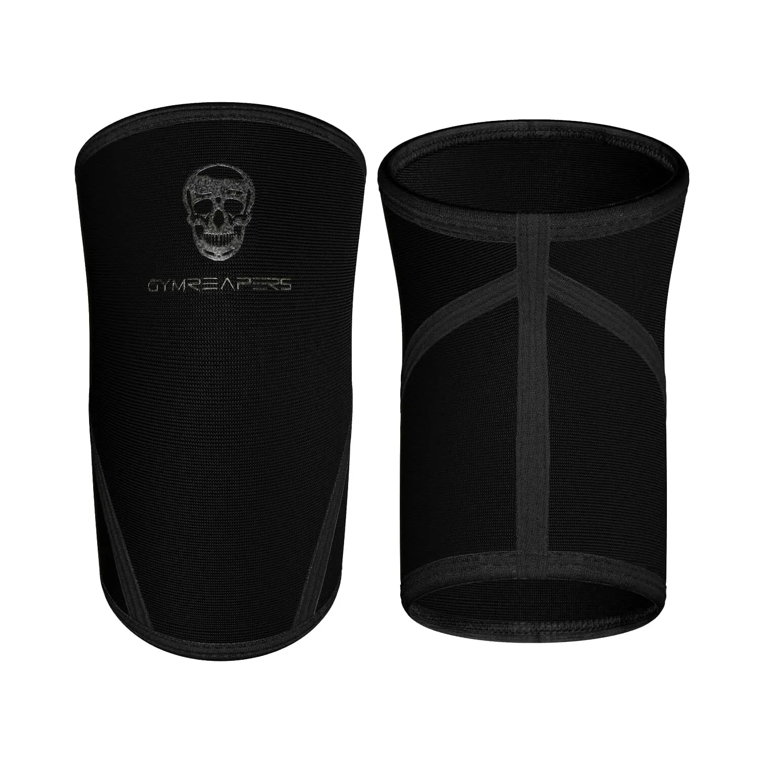 Knee Sleeves (1 Pair) With Gym Bag - IPF Approved - Knee Compression Sleeve Support for Squats, Weightlifting, and Powerlifting - Gymreapers 7MM Neoprene Sleeves - 1 Year Warranty (Black/Black, X-Large)