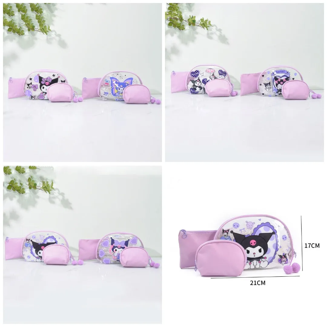 Kuromi Set Of 3 Travel Pouch