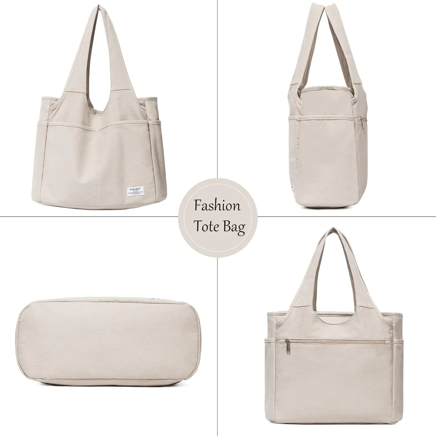 KYALOU Utility Large Tote Bag, Women Casual Shoulder Bags for Work Gym Beach Travel Shopping Grocery College