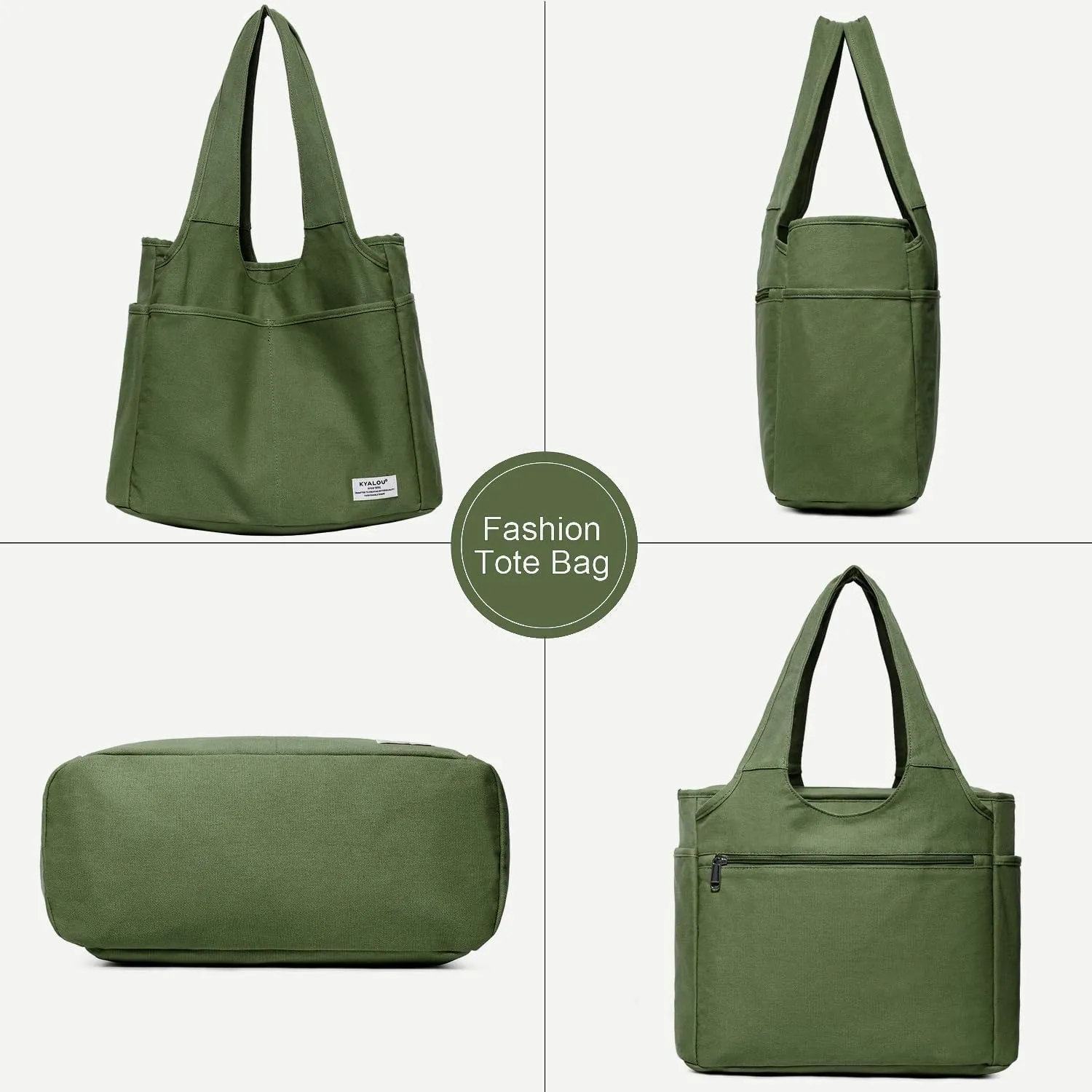 KYALOU Utility Large Tote Bag, Women Casual Shoulder Bags for Work Gym Beach Travel Shopping Grocery College