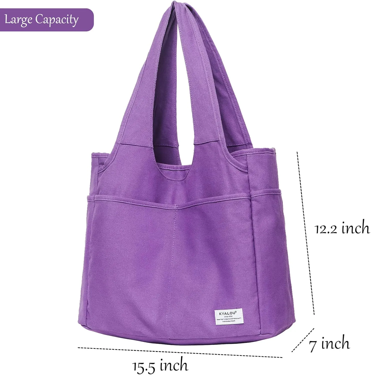 KYALOU Utility Large Tote Bag, Women Casual Shoulder Bags for Work Gym Beach Travel Shopping Grocery College