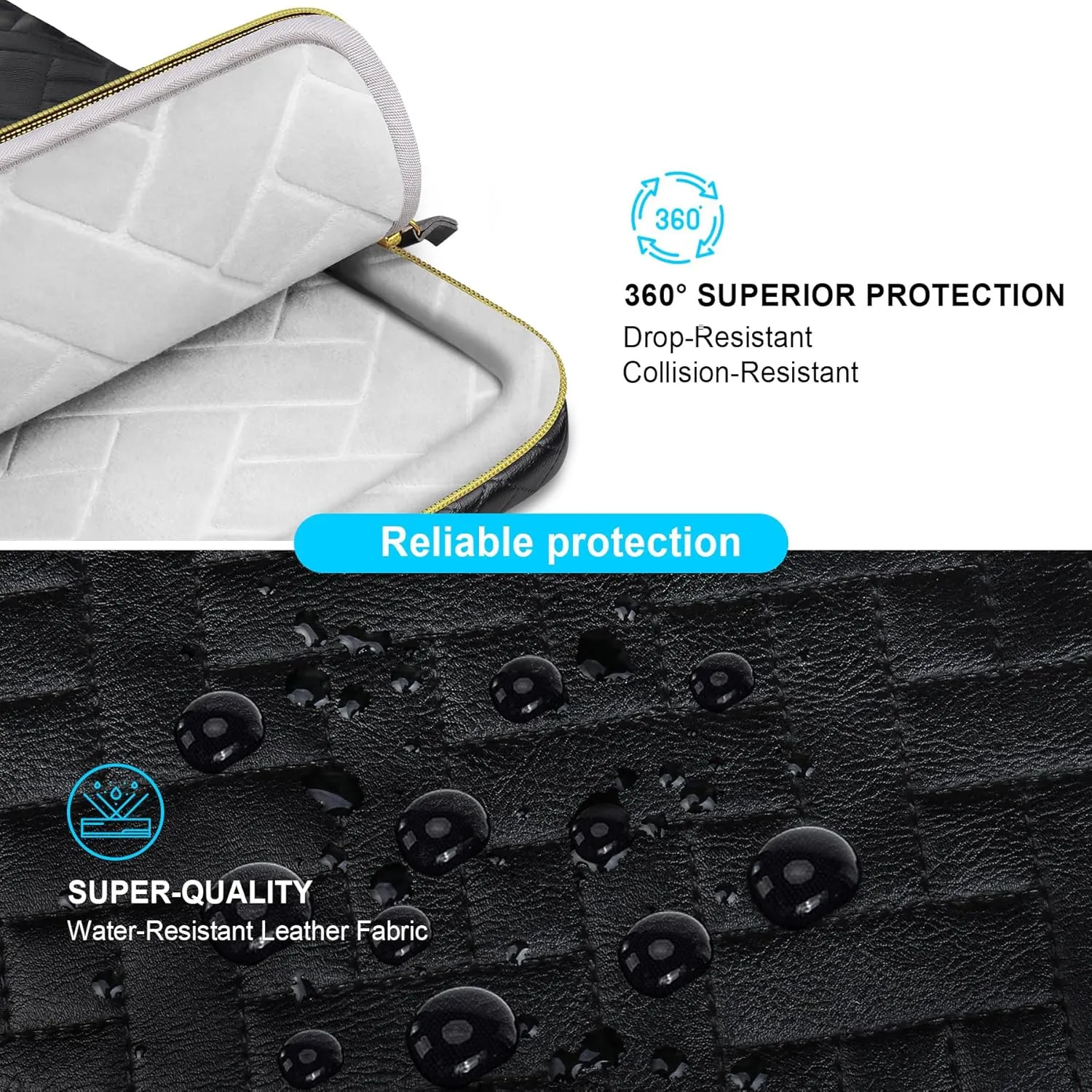 Lacdo 360° Protective Laptop Shoulder Bag for 13 inch New MacBook Air M4 A3240 2025, M3 A3113, M2 A2681, M1 A2337 A2179 A1932 | 13 inch MacBook Pro M2 M1 A2338 A2251 A2289 Computer Bag, Elegant Black