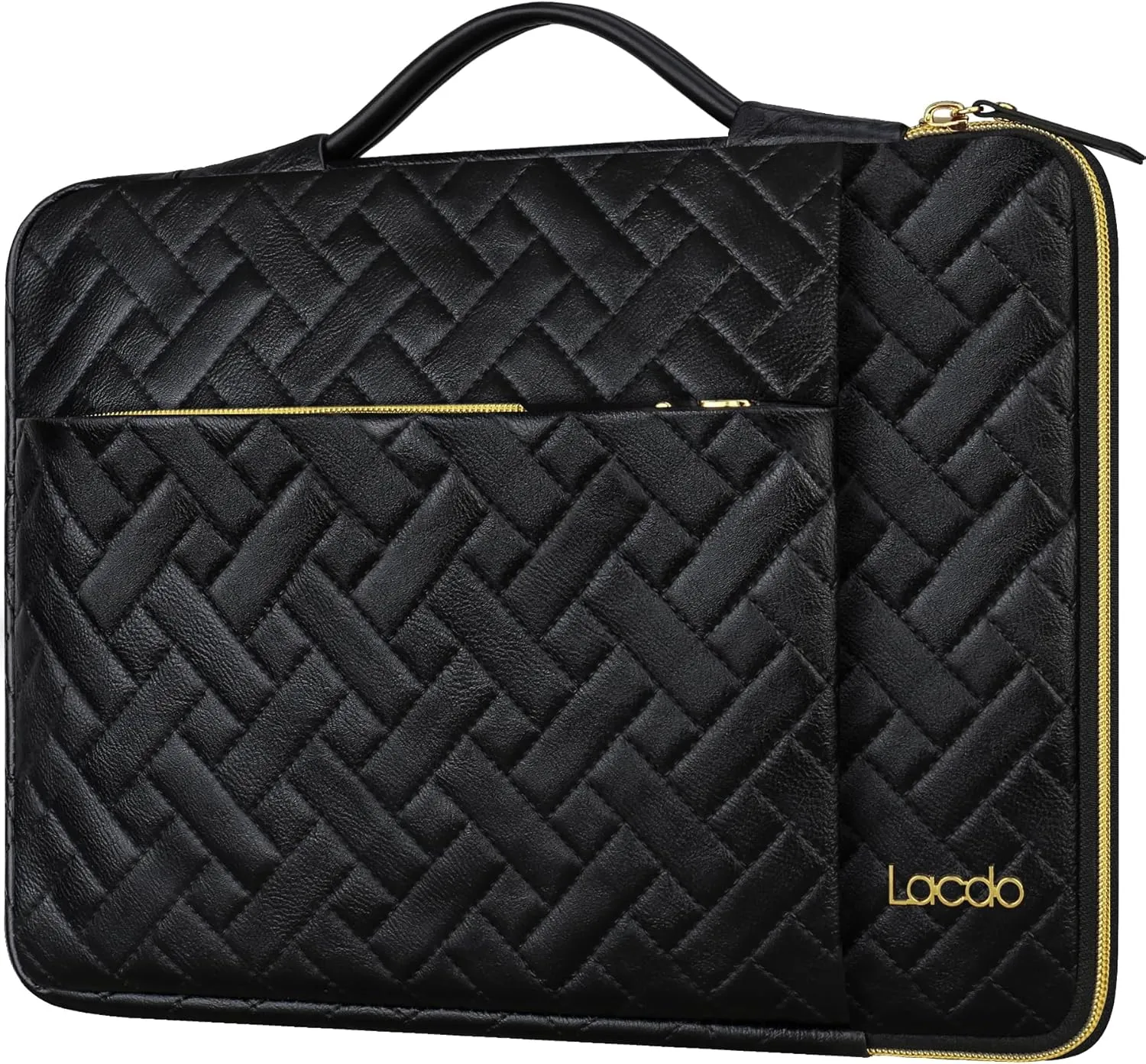 Lacdo 360° Protective Laptop Sleeve Case for 13 inch New MacBook Air M4 A3240 2025, M3 A3113, M2 A2681, M1 A2337 A2179 A1932 2024-2018 | 13 inch MacBook Pro M2/M1 A2338 A2251 A2289 Bag, Elegant Black