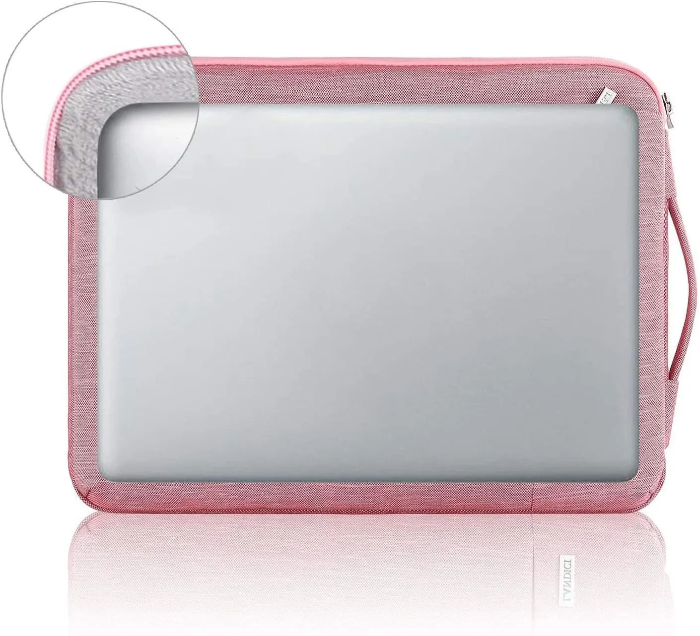 LANDICI 360° Protective Laptop Sleeve 13-14 Inch, Computer Bag Carrying Case for MacBook Air 13 M1/M2, MacBook Pro 13/14, Chromebook 14, Women, Slim, Shockproof, Waterproof, Pink