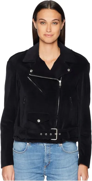 Langtry Cotton Velvet Moto Jacket Black 42