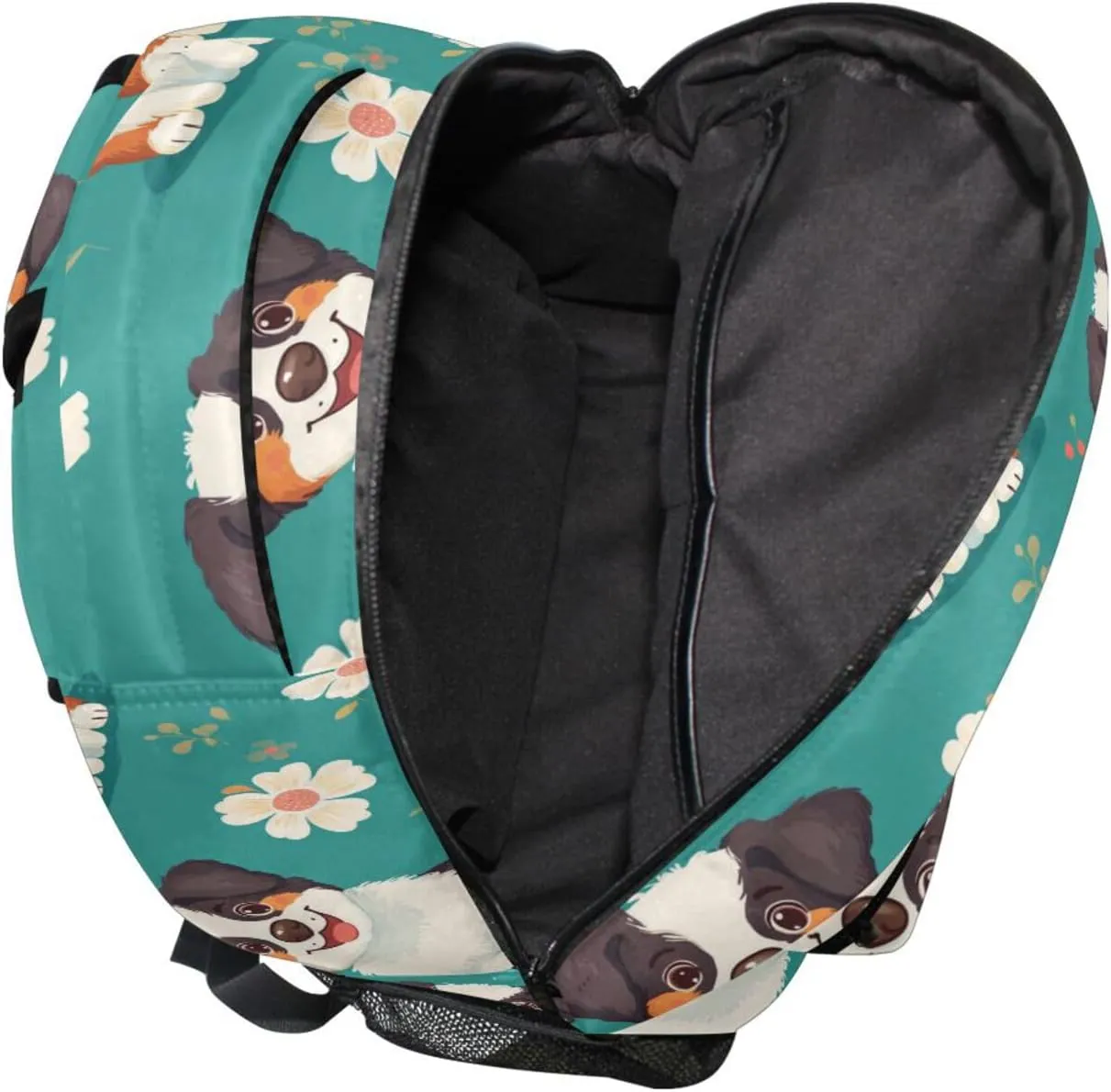 Laptop Backpack for Teenager Fashion Sports Backpack with Chest Strap for Travel Trip Cartoon Cute Dog Turquoise