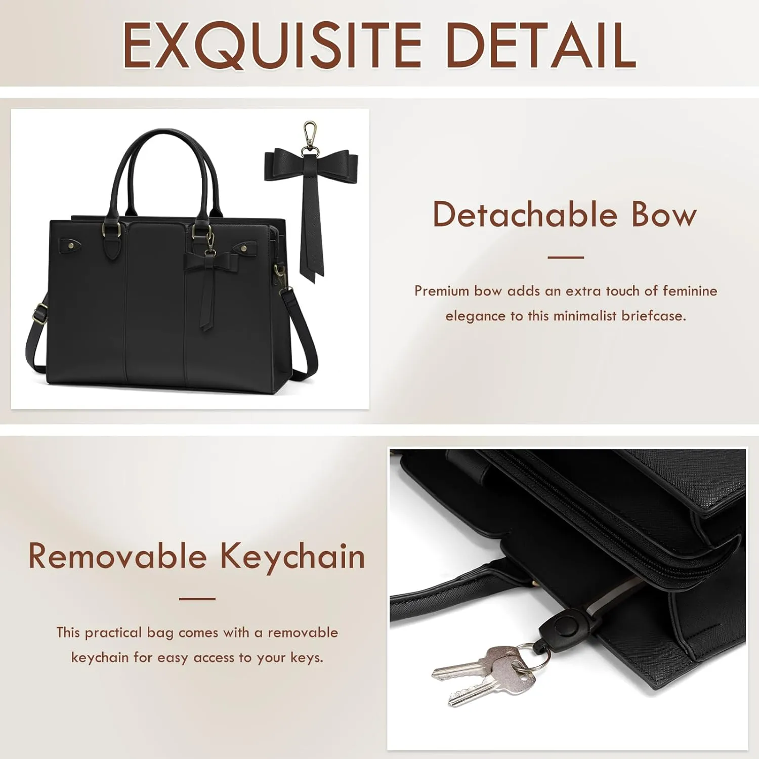 Laptop Bag for Women 15.6 Inch Laptop Tote Bag Waterproof Pu Leather Work Bag Computer Briefcase Office Teacher Handbag