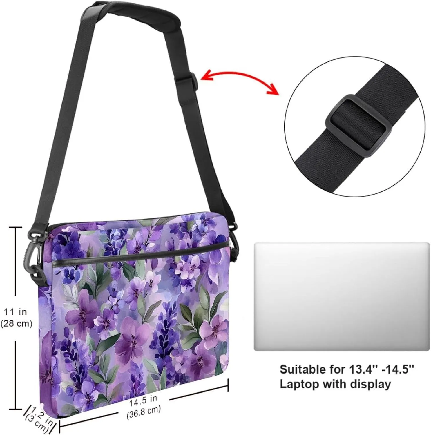 Laptop Bag Messenger Bag Sleeve Slim Laptop Briefcase with Handle Shoulder Strap