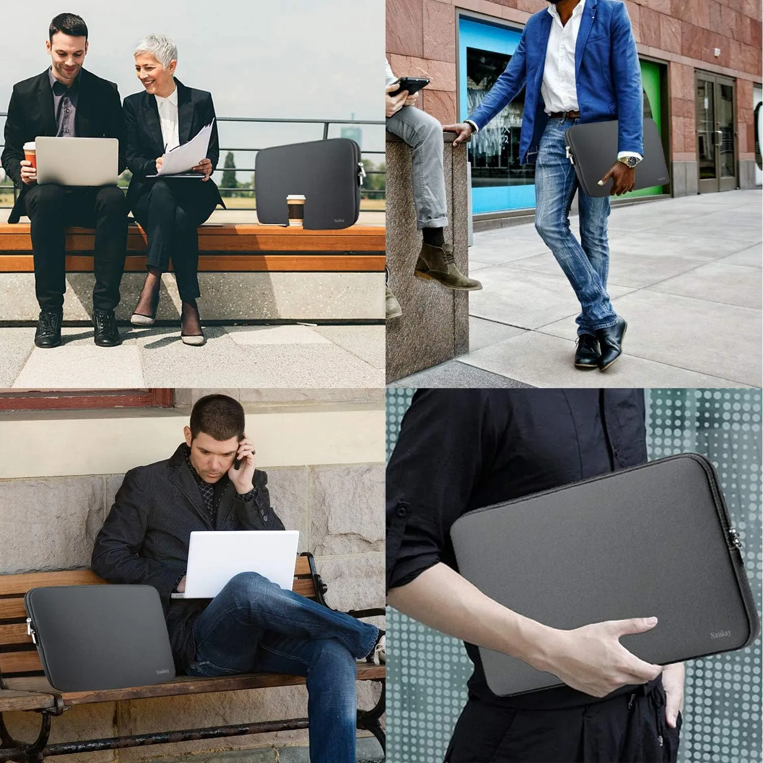Laptop Sleeve Bag 15.6 Inch,Resistant Neoprene Laptop Sleeve/Notebook Computer Pocket Case/Tablet Briefcase Carrying Bag fit for Computer Notebook MacBook- (Grey)