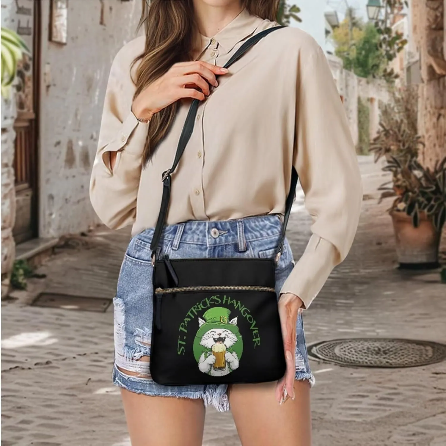 Large Crossbody Bucket Bags for Women 2 Pieces Leather Purse Cross Body Handbag Wristlet Purses for Women