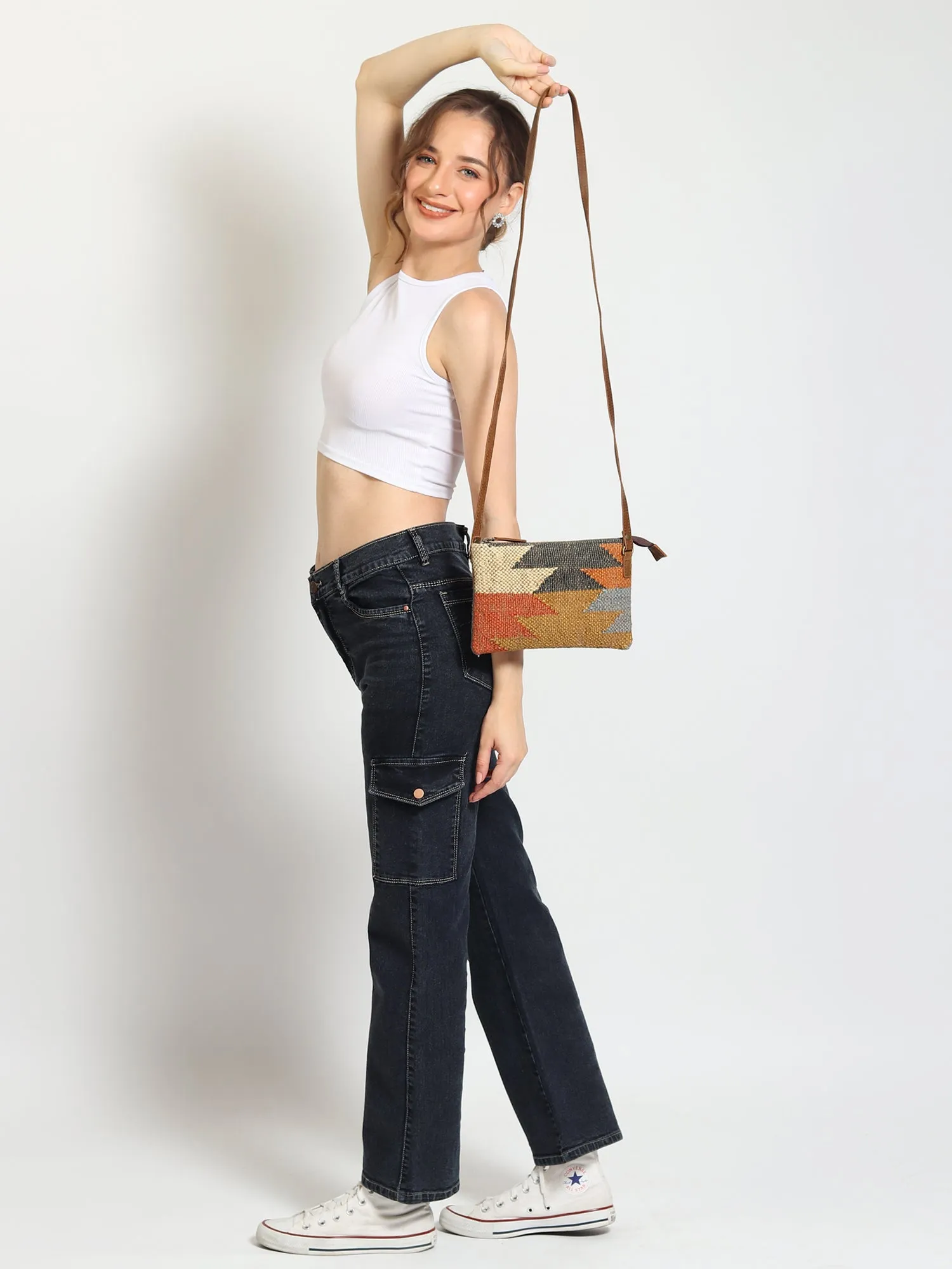 LAURIS - KILIM & LEATHER  SLING BAG