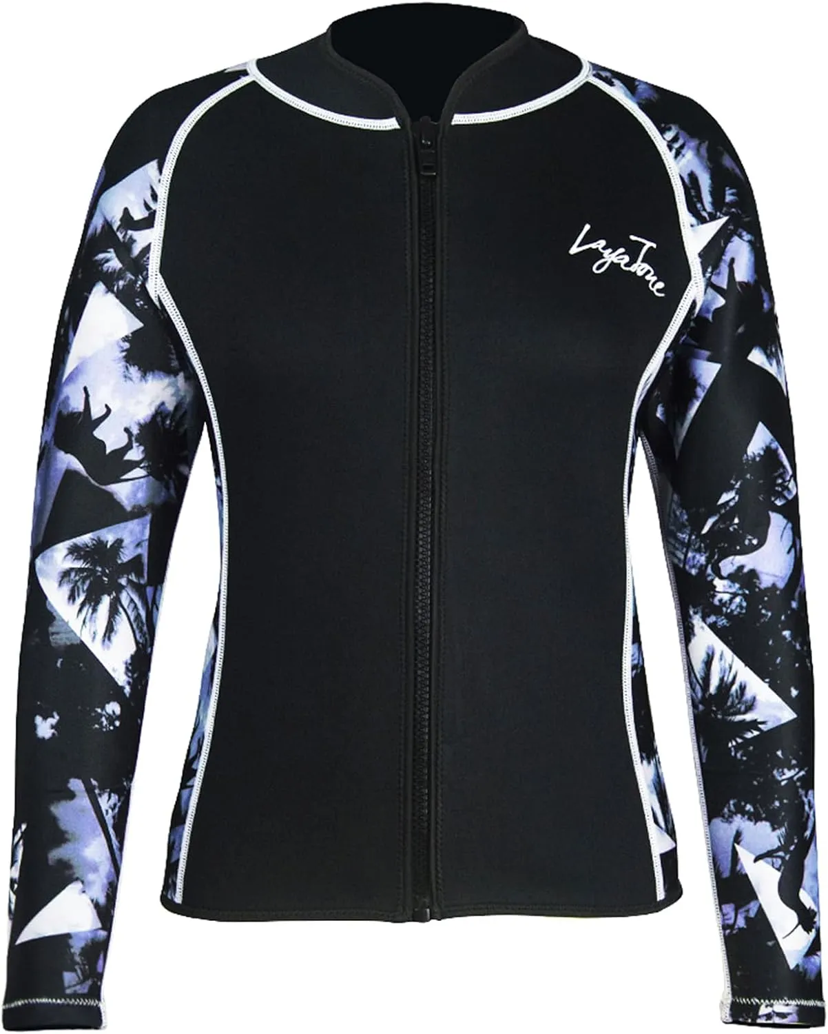 LayaTone Women's 3mm Long Sleeve Neoprene Wetsuit Top - Cold Water Swim, Diving, Surfing & Water Aerobics - Comfort, Warmth & Protection - Suit Jackets for Women