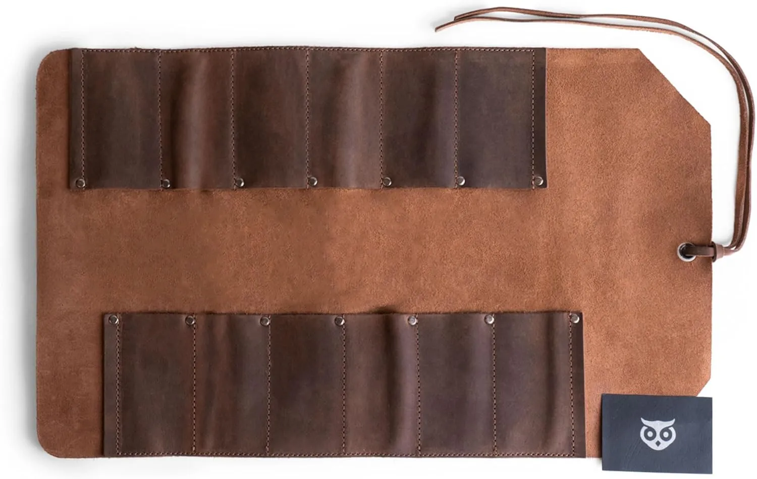 Leather Tool Bag Roll Up, 12 Slot Heavy Duty Tool Roll Bag Organizer, Tool Roll Up Bag, Portable Tool Wrap Roll Bags for Travel, Durable Tool Kit Folding Tool Pouch Roll Up Mechanic Gifts for Men