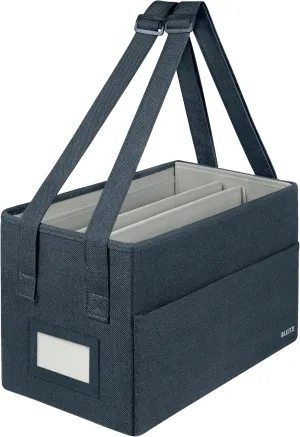 Leitz Fabric Compact Hot Desking Work Bag, Foldable Laptop Bag for Stationery & Accessories, w. Adjustable Carry Handles, 370 x 210 x 220 mm, Velvet Grey, 65760089