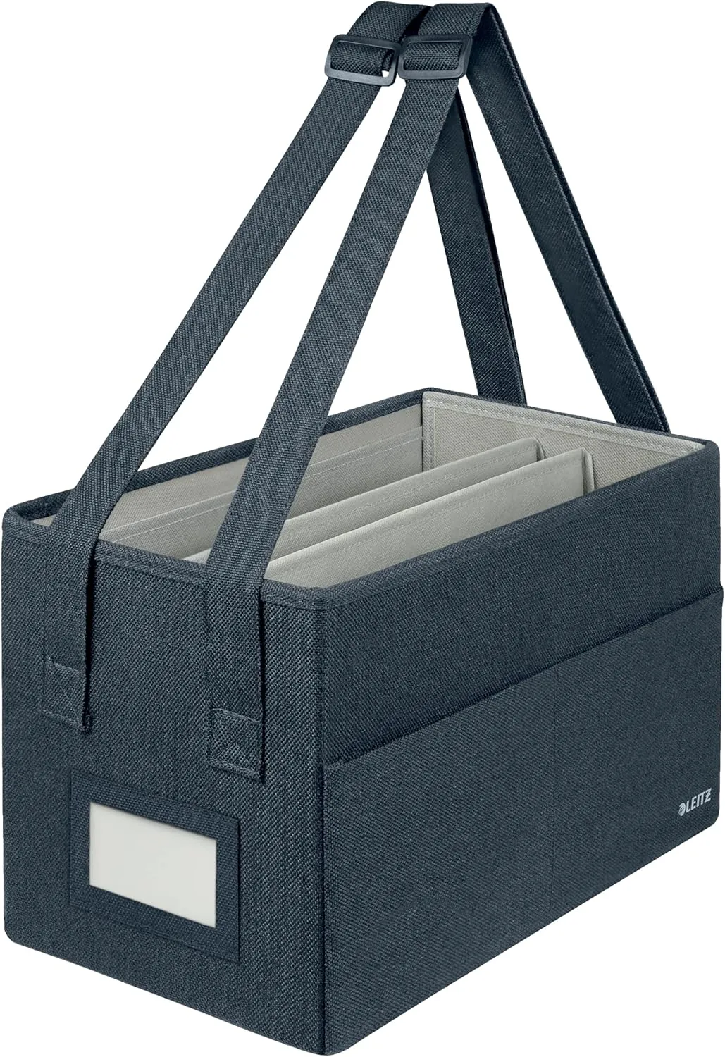 Leitz Fabric Compact Hot Desking Work Bag, Foldable Laptop Bag for Stationery & Accessories, w. Adjustable Carry Handles, 370 x 210 x 220 mm, Velvet Grey, 65760089