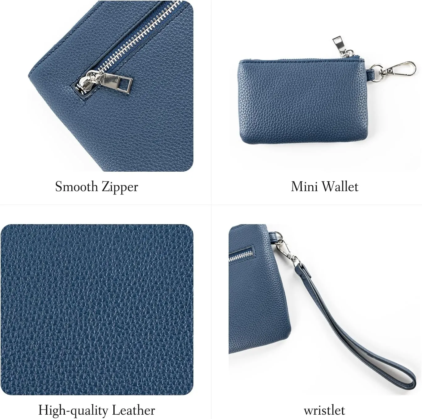 letech  Wristlet Wallet for Women Dual Pouch Wristlet Portable wallet Coin Purse Wristlet Clutch Wallet Purse Credit Card Holder Gifts for Women Ladies Female blue