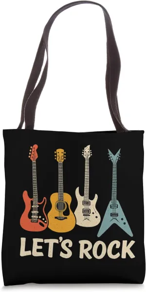 Let’s Rock Guitar Design For Rock Fans Band Players Music Tote Bag