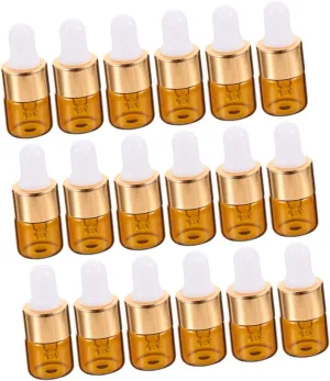 LIFKOME 25Pcs Refillable Glass Dropper Bottles Subpackaging Bottles for Essential Oils Perfumes and Liquids for Travel and Storage Caps