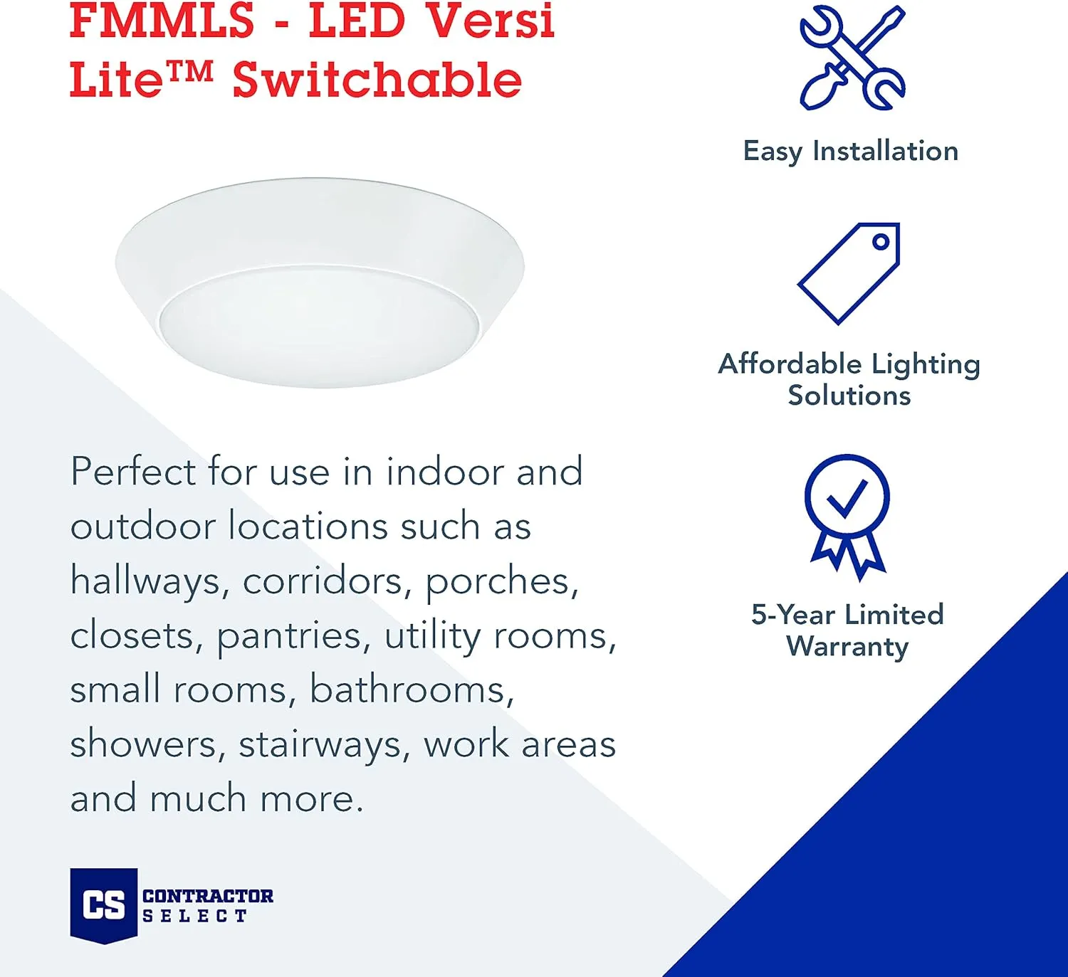 Lithonia Lighting 7-Inch Versi Light LED Flush Mount, White