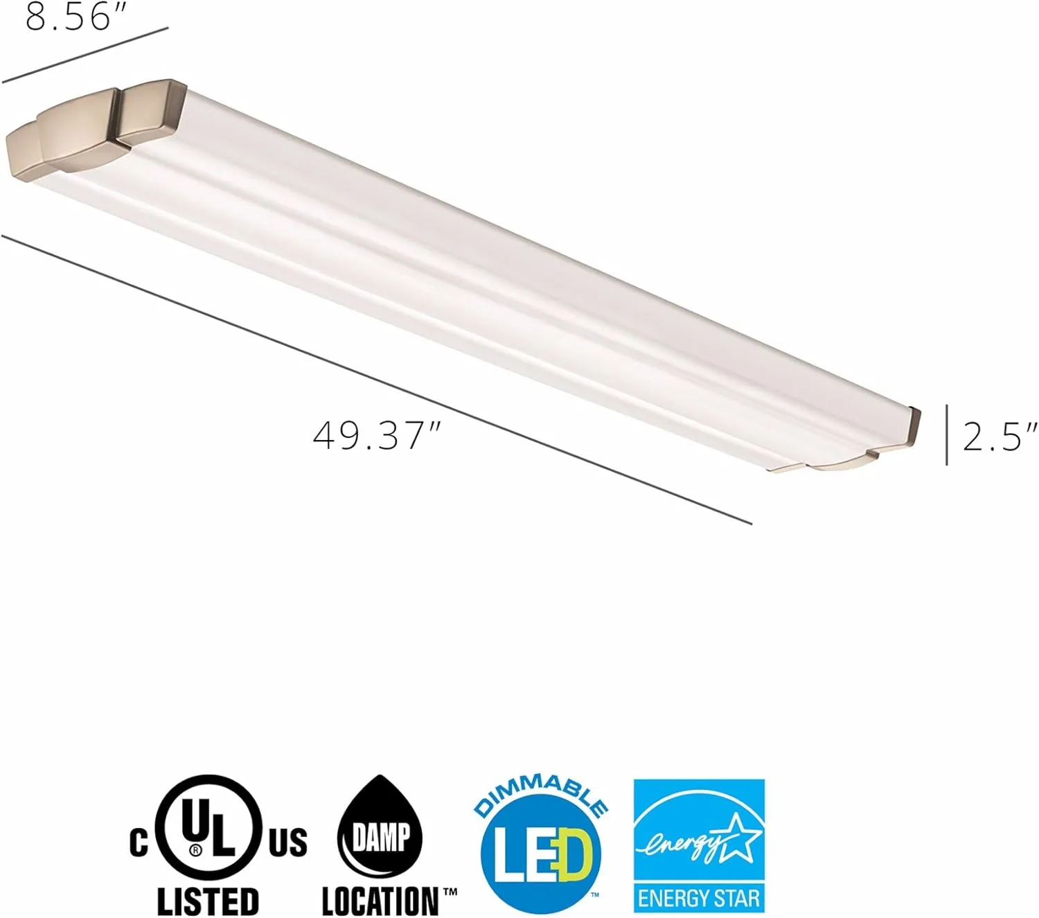 Lithonia Lighting FMLRETL 48IN 30K 80CRI BZ LED Linear Flush Mount Light, 3000k, 36 watts, 3100 lumens, 4 feet, Bronze
